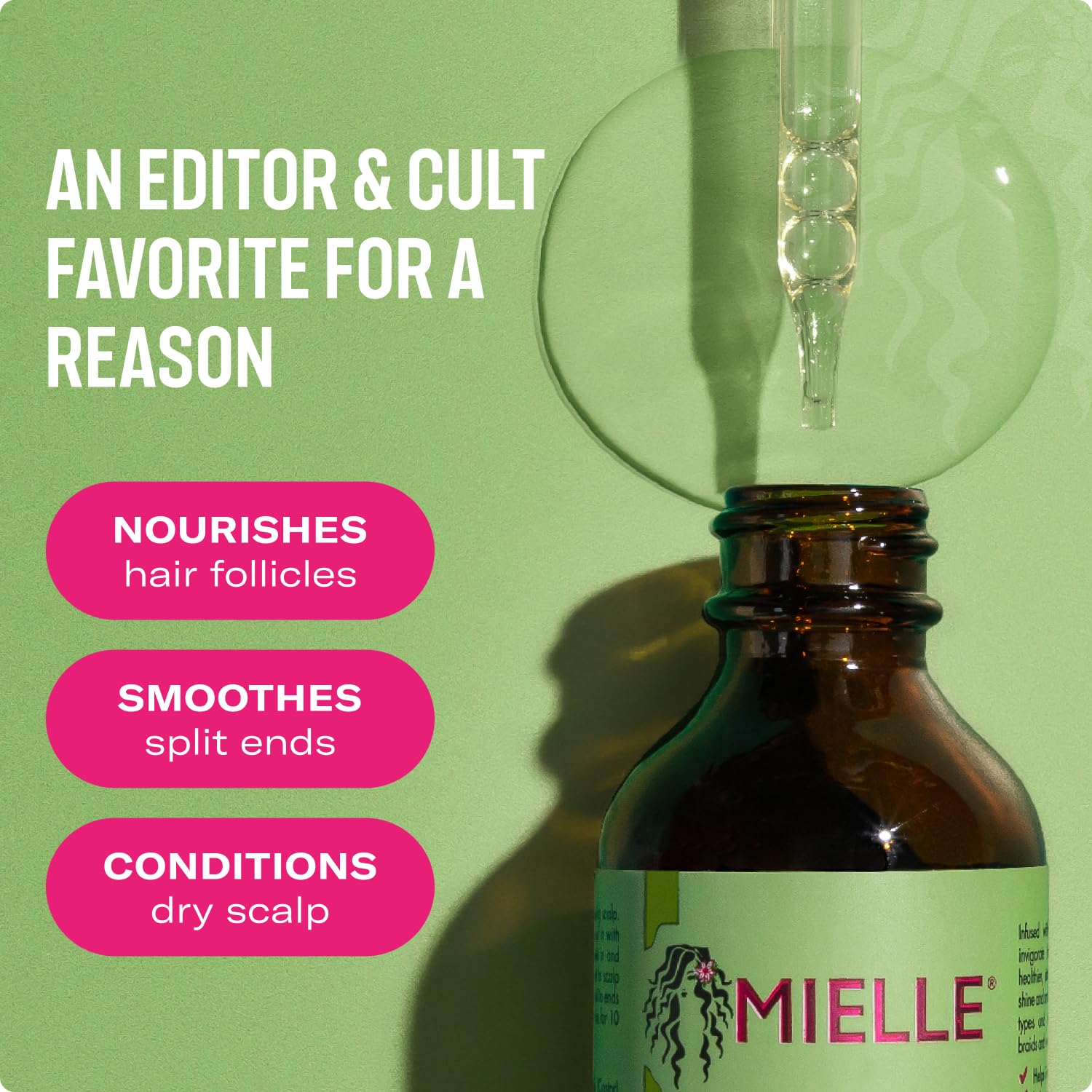 Mielle Organics Rosemary & Mint Hair Oil - Strengthening Biotin Oil Infused Frizzy & Damaged Hair Care - Split Ends & Dry Scalp Treatment to Support Longer, Healthier Strands, 2 Ounce