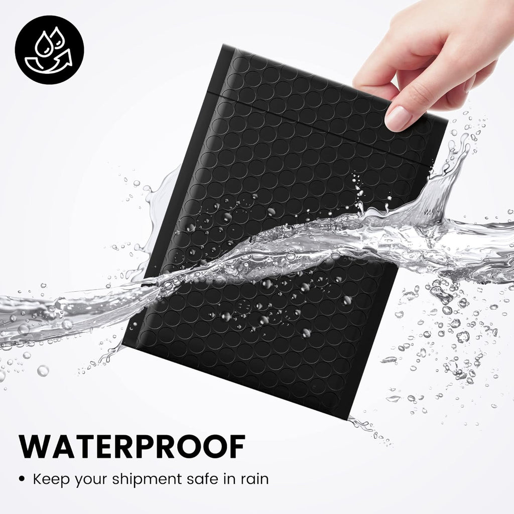 Fuxury Bubble Mailers 6x10" 100 Pack Black Padded Envelopes Usable Size 6x9" Thick Mailing Envelopes Bubble Opaque Padded Mailers Shipping Bags for Mailing Jewelry Makeup Small Business