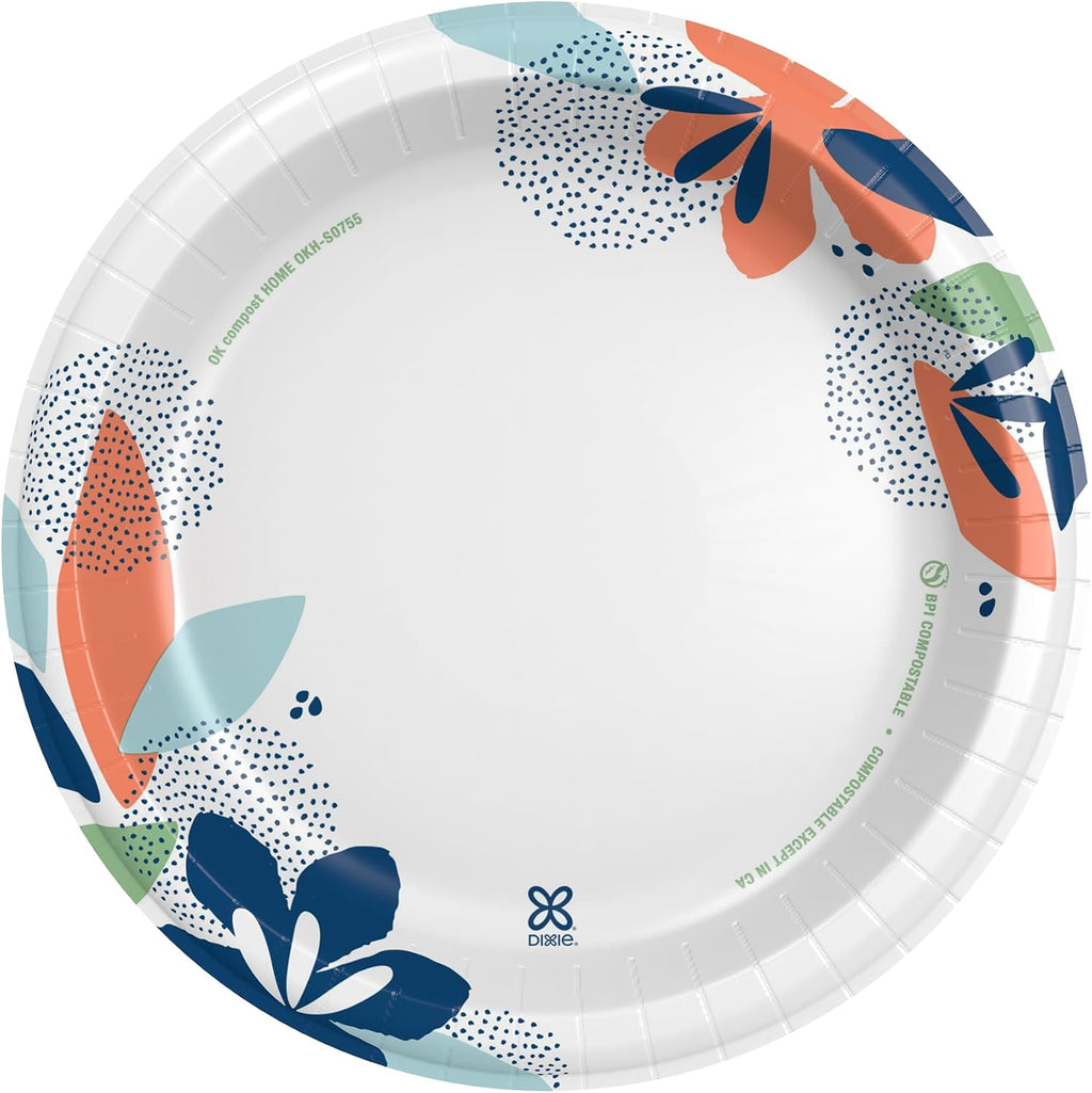 Dixie Large Paper Plates, 10 Inch, 150 Count, 2X Stronger*, Microwave-Safe, Soak-Proof, Cut Resistant, Disposable Plates For Everyday Breakfast, Lunch, & Dinner Meals