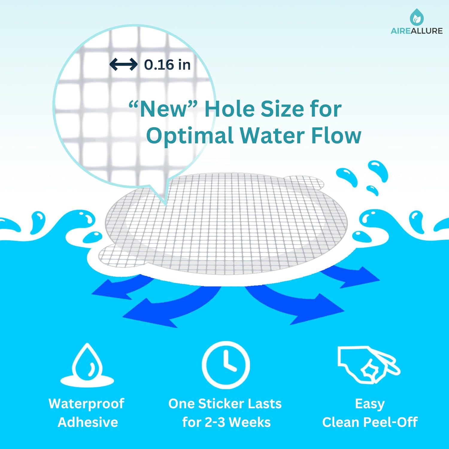 25 Pack Disposable Shower Drain Hair Catcher Mesh Stickers - Peel & Stick Drain Strainers to Prevent Clogs, Strong Waterproof Adhesive, Mess-Free Disposable Drain Covers for Shower & Bathtub