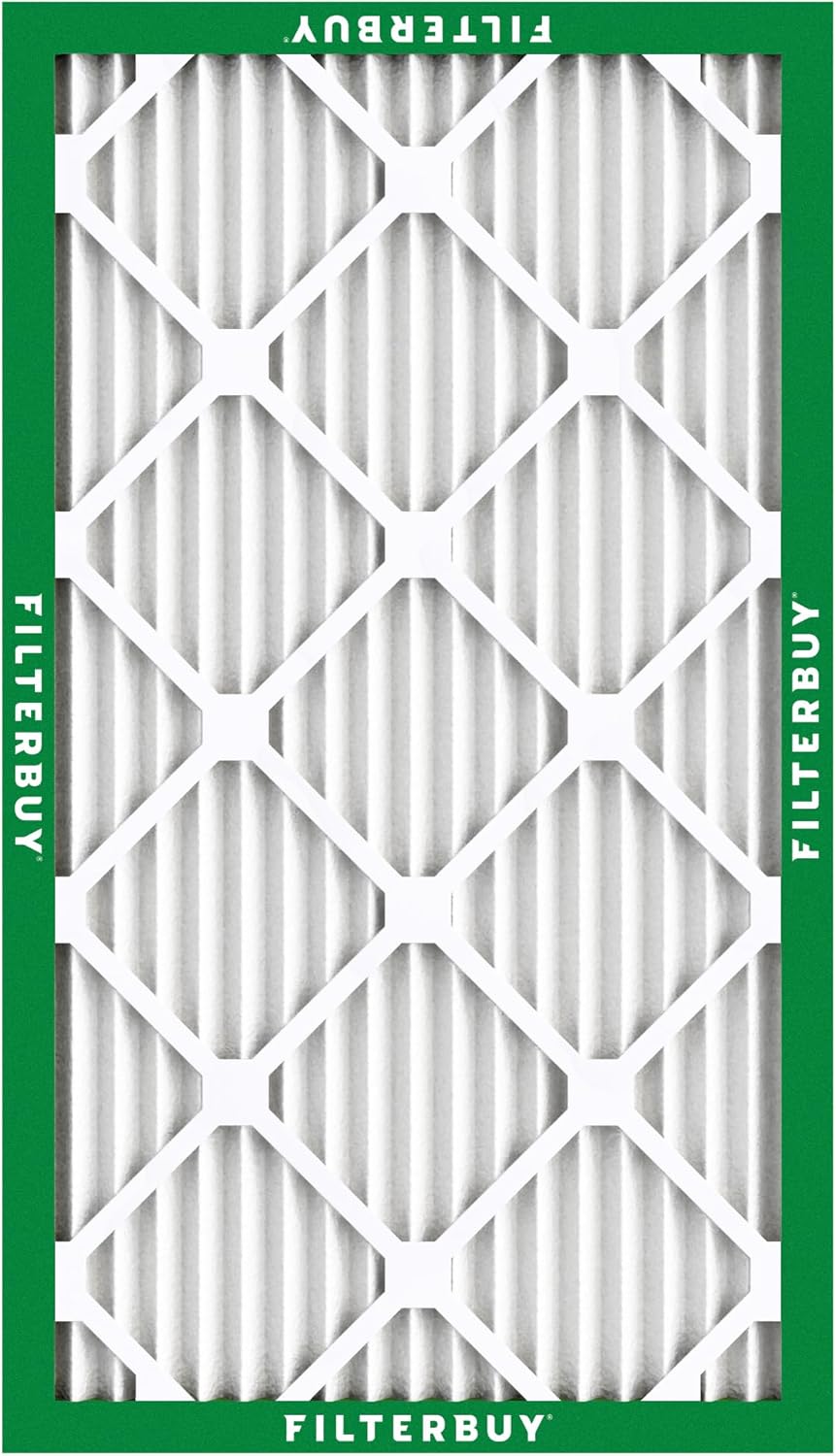 Filterbuy 16x25x1 Air Filter MERV 8 Essential Dust & Allergy Defense (4-Pack), Electrostatic Pleated HVAC AC Furnace Filters Replacement (Actual Size: 15.50 x 24.50 x 0.75)