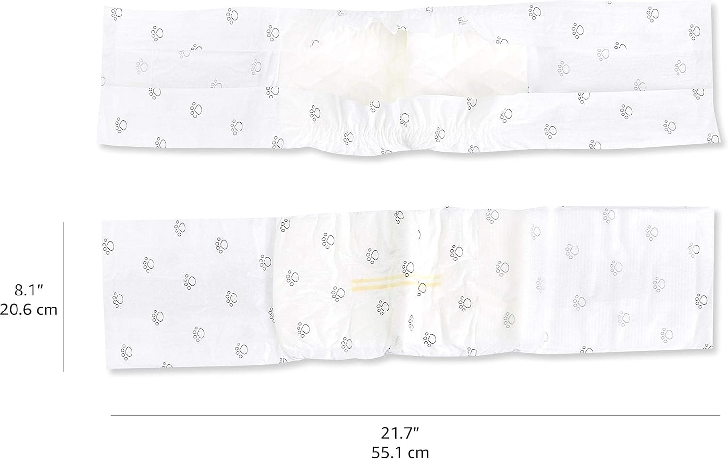 Amazon Basics Absorbent, Leakproof Male Dog Wrap Disposable Diapers with Wetness Indicator, Breathable, Small, White, 50-Pack