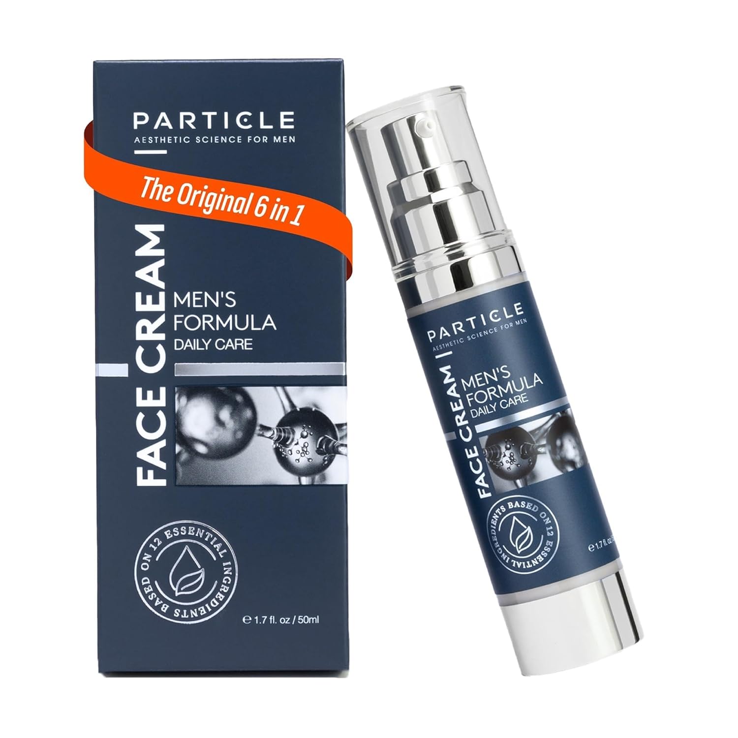 Particle 6-in-1 Face Cream for Men, Men’s Daily Hydrating Moisturizer with Vitamin C, Jojoba Oil, Vitamin E & Hyaluronic Acid, Skin Care Routine, Healthy Skin Support, Pack of 1, 1.7 FL OZ