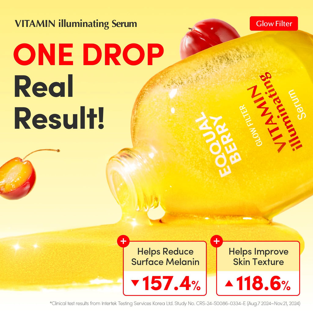 EQQUALBERRY Vitamin Illuminating Serum | Niacinamide 4% + Brightening Vitamin C Face Serum with Hyaluronic Acid & Vitamin E | Dark Spot, Uneven Tone Care | Korean Skincare, 1.01 fl.oz