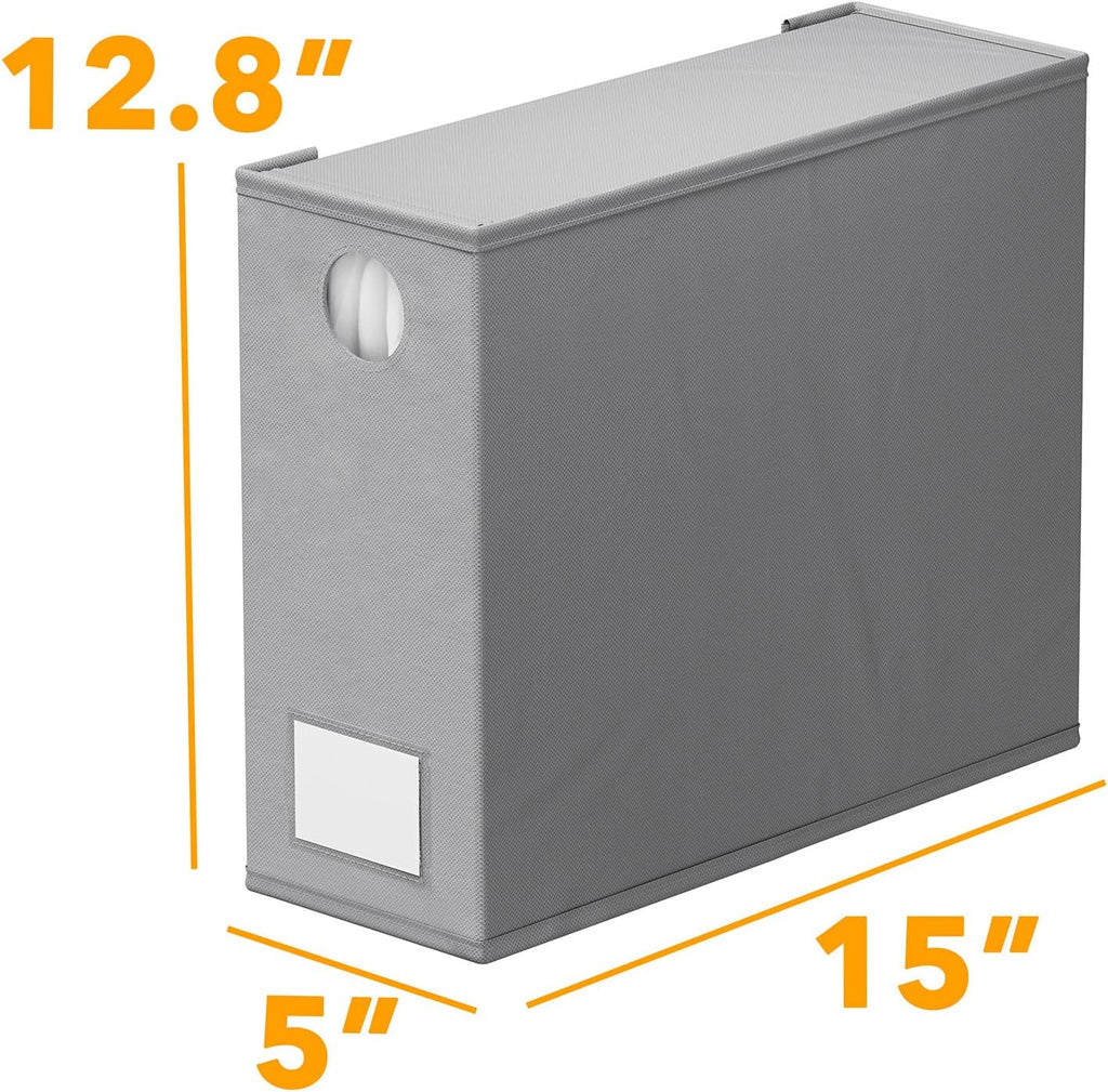 SpaceAid 4 Pack Bed Sheet Organizers and Storage, Foldable Organizer for Linen Closet, Sheets Set Folder Keeper with Window XL (Queen & King Size) Organizing Bedding Container, Gray 91ZDSN-SL01-G4