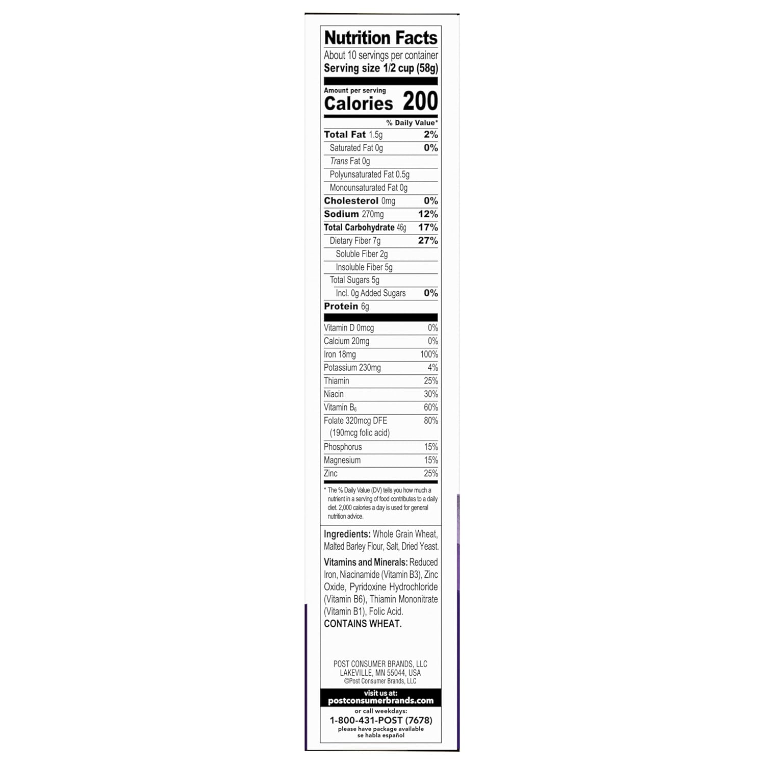 Grape-Nuts Original Cereal, Crunchy Whole Grain Wheat and Barley, Non-GMO, 20.5 oz Box