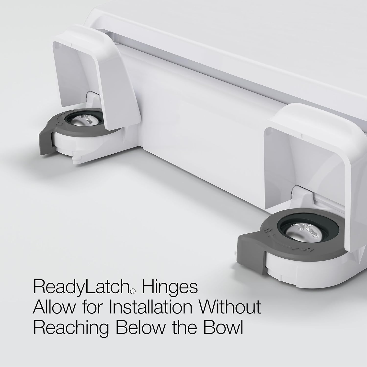 KOHLER 4636-RL-0 Cachet ReadyLatch Elongated Toilet Seat Slow Close, Soft Close Toilet Seat Quiet Lid, Contoured Grip-Tight Bumpers Installation Hardware, Apartment Essentials, White