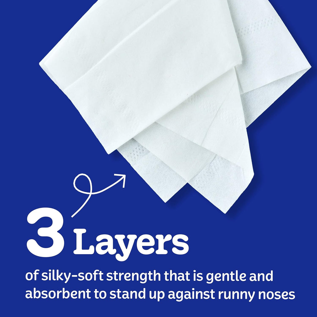Kleenex Ultra Soft Facial Tissues, 3 Flat Boxes, 120 Tissues per Box, 3-Ply (360 Total), Packaging May Vary