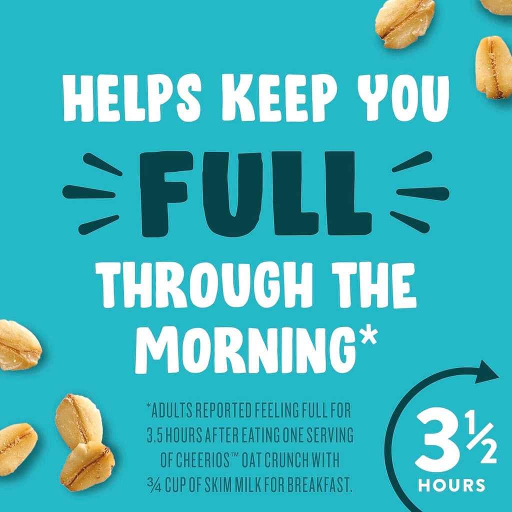 Cheerios Oat Crunch Cinnamon Breakfast Cereal, Made with Whole Grain, Family Size, 24 oz