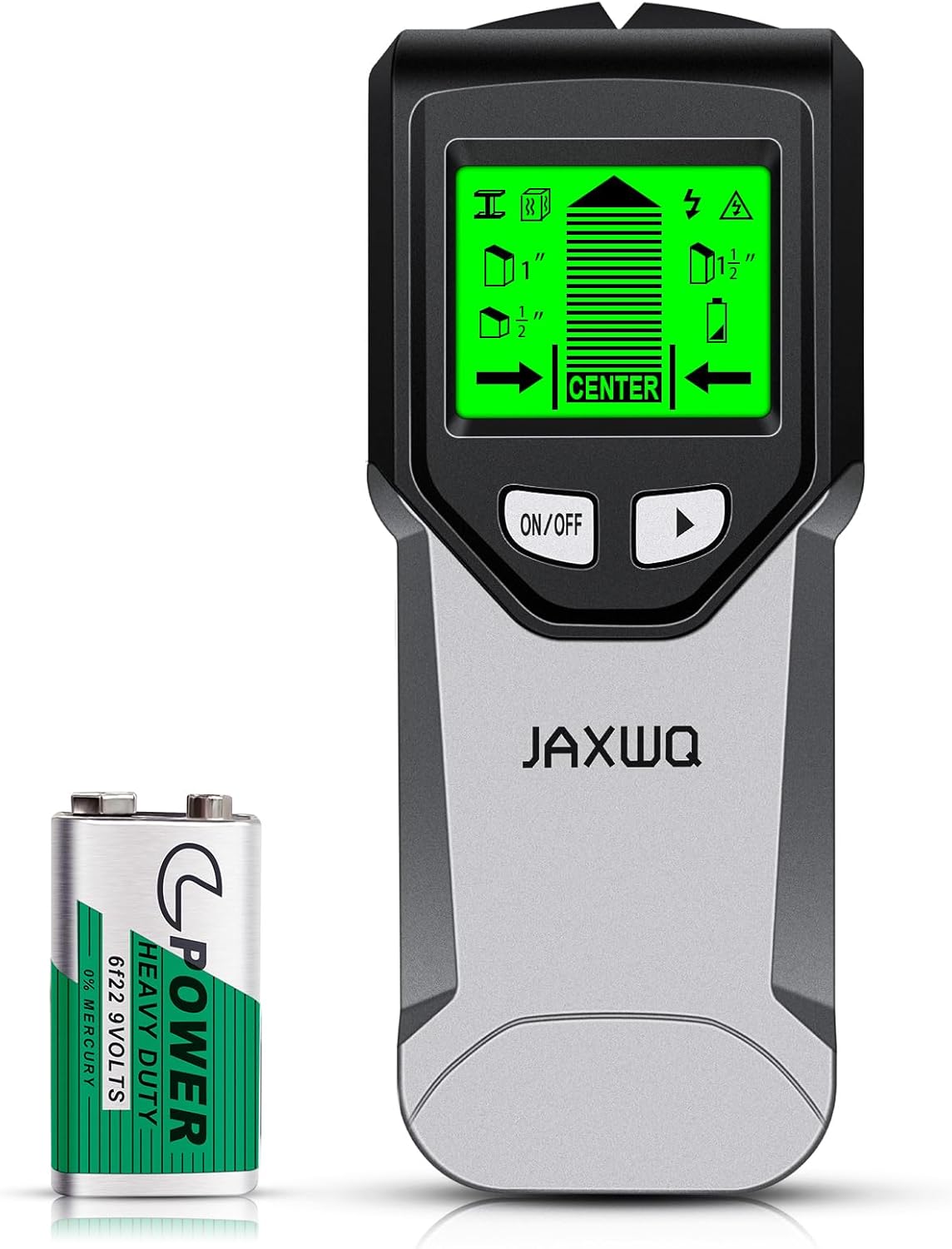 Stud Finder Wall Scanner - 5 in 1 Stud Finder Tool w/Smart Chip and HD LCD Display, Stud Detector Beam Finders for the Center and Edge of Wood AC Wire Metal Studs Joist Pipe (‎Silver Plate)