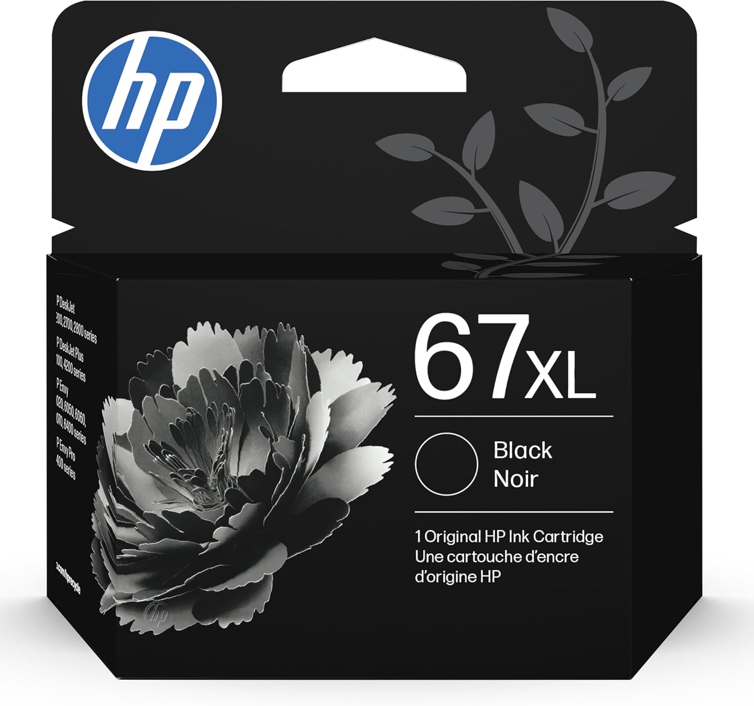 HP 67XL Black High-Yield Ink Cartridge | Works with DeskJet 1255, 2700, 4100, Envy 6000, 6400 Series | Eligible for Instant Ink | 3YM57AN | Packaging May Vary