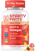 SmartyPants Kids Multivitamin Gummies with Omega 3 DHA/EPA, Vitamins D3, C, B12, B6, A, K, and Zinc, Gluten Free, Clean Label, Three Fruit Flavors, 60 Gummies (30 Day Supply)