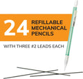 BIC Xtra-Sparkle Number 2 Mechanical Pencils With Erasers, Medium Point (0.7mm), 24-Count Pack, Mechanical Pencils for School Supplies