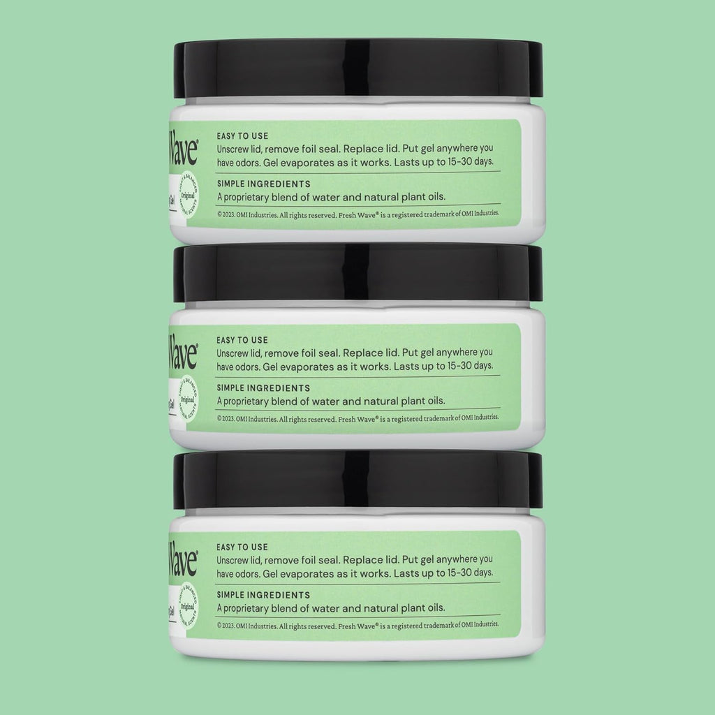 Fresh Wave Odor Removing Gel, 7 oz., Pack of 3 - Odor Absorbers for Home, Safer Odor Relief, Natural Plant-Based Odor Eliminator, Every 7 oz. lasts 15-30 Days, For Cooking, Trash & Pets