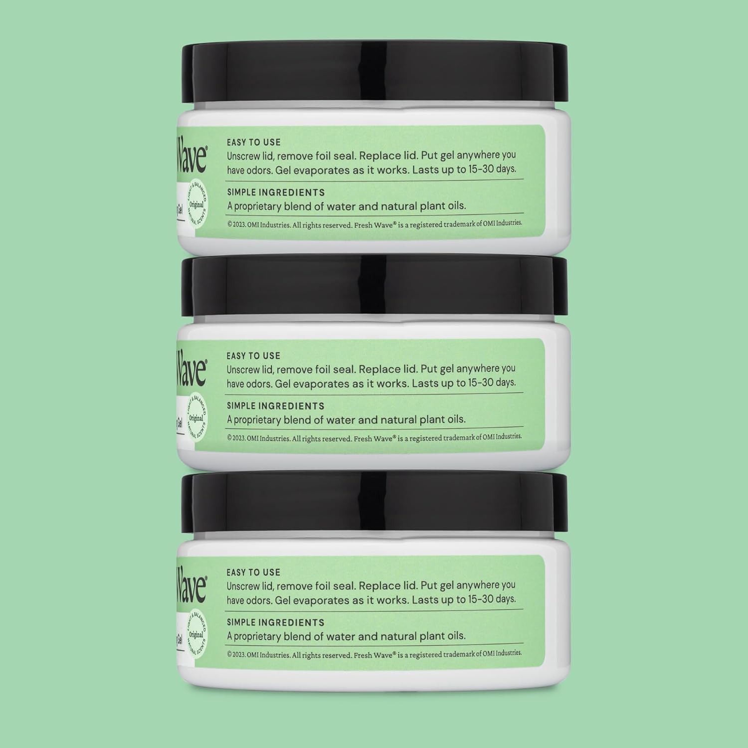 Fresh Wave Odor Removing Gel, 7 oz., Pack of 3 - Odor Absorbers for Home, Safer Odor Relief, Natural Plant-Based Odor Eliminator, Every 7 oz. lasts 15-30 Days, For Cooking, Trash & Pets
