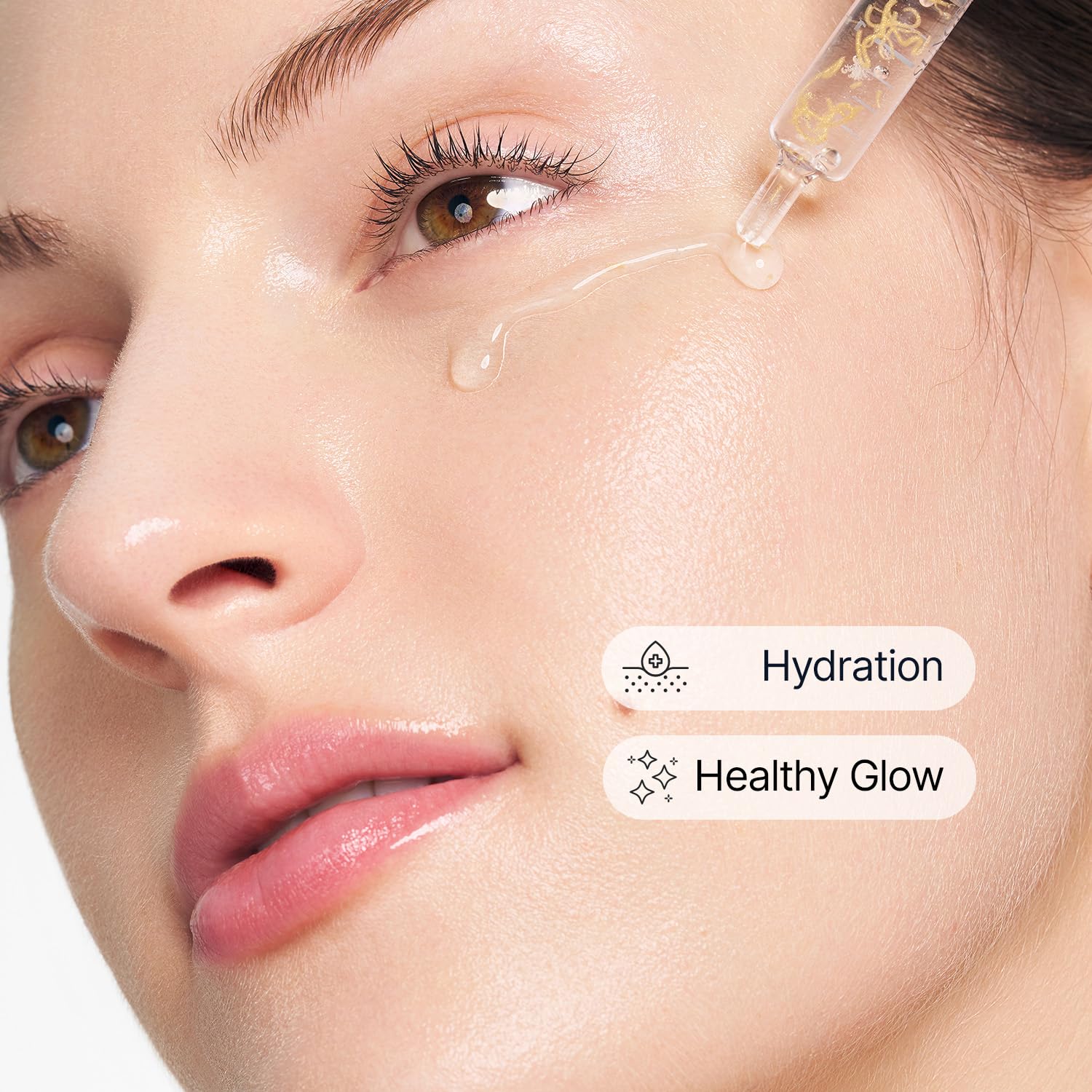 SUNGBOON EDITOR Glow Intensive Silk Peptide Ampoule, Copper Peptides Serum for Face with Collagen & Multi Peptides, Hydrating Korean Skincare Facial Serum for Smooth-Looking Skin, 1.35 fl oz