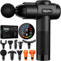 TOLOCO Massage Gun, Deep Tissue Back Massage for Athletes for Pain Relief, Percussion Massager with 10 Massages Heads & Silent Brushless Motor, Mothers Day Gifts, Black