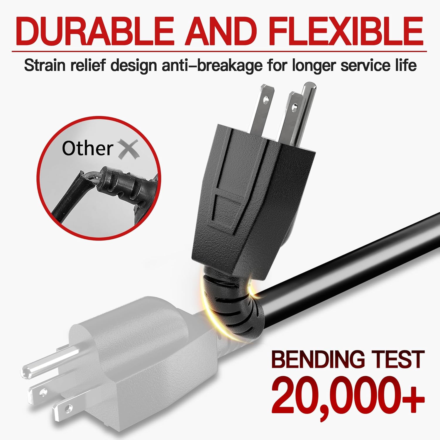 Skrizcable 16/3 25 FT Outdoor Extension Cord Waterproof, Weatherproof & Flame Retardant Black 3 Prong Power Cord Outside for Lawn & Garden, 13 Amps 1625 Watts 125 VAC 16AWG SJTW, ETL Listed