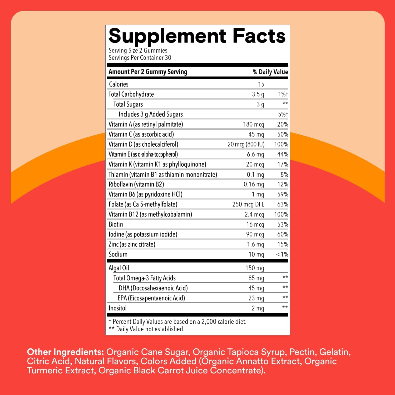 SmartyPants Kids Multivitamin Gummies with Omega 3 DHA/EPA, Vitamins D3, C, B12, B6, A, K, and Zinc, Gluten Free, Clean Label, Three Fruit Flavors, 60 Gummies (30 Day Supply)