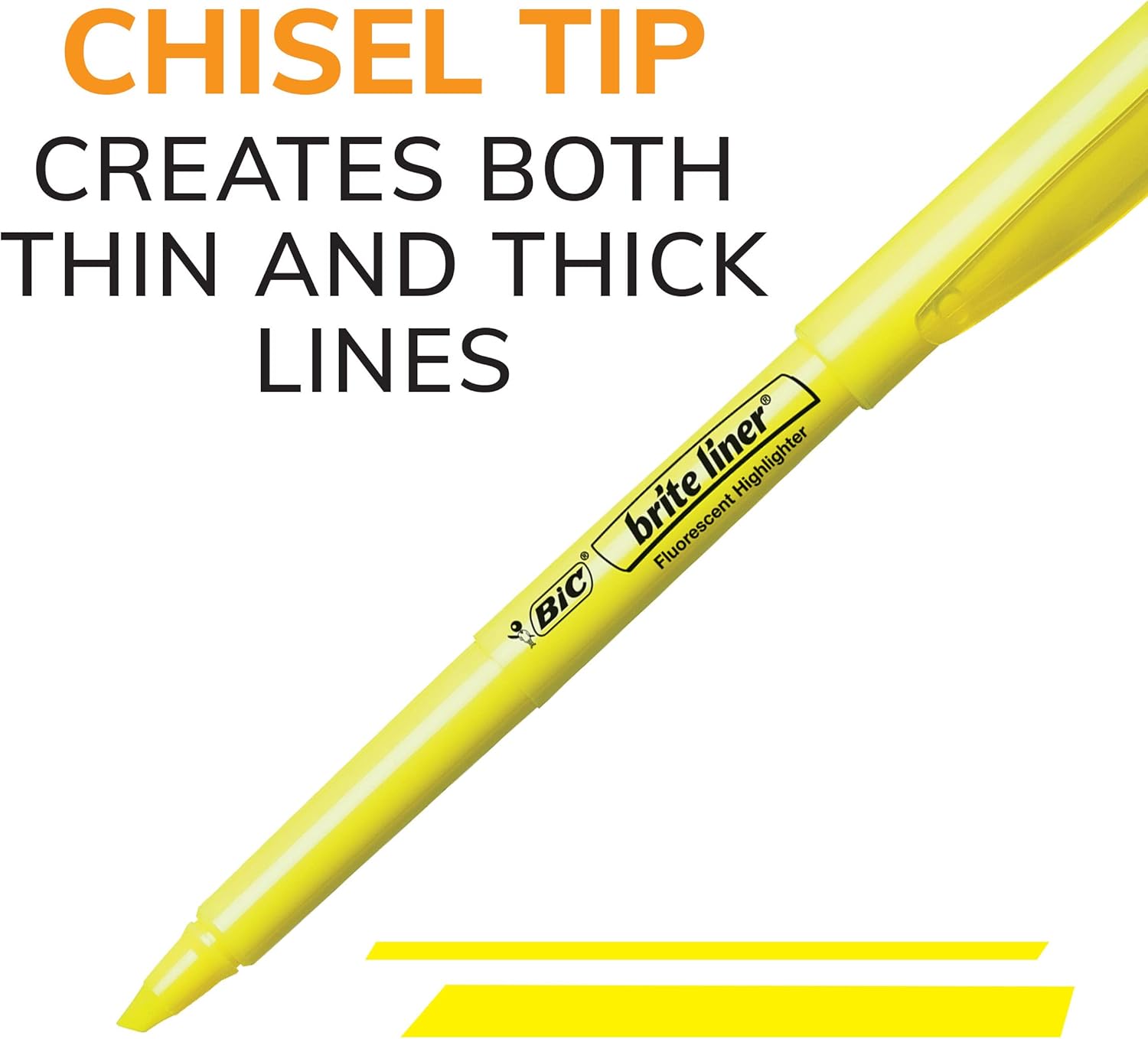 BIC Brite Liner Highlighters, Chisel Tip, 5-Count Pack of Highlighters Assorted Colors, Ideal Highlighter Set for Organizing and Coloring