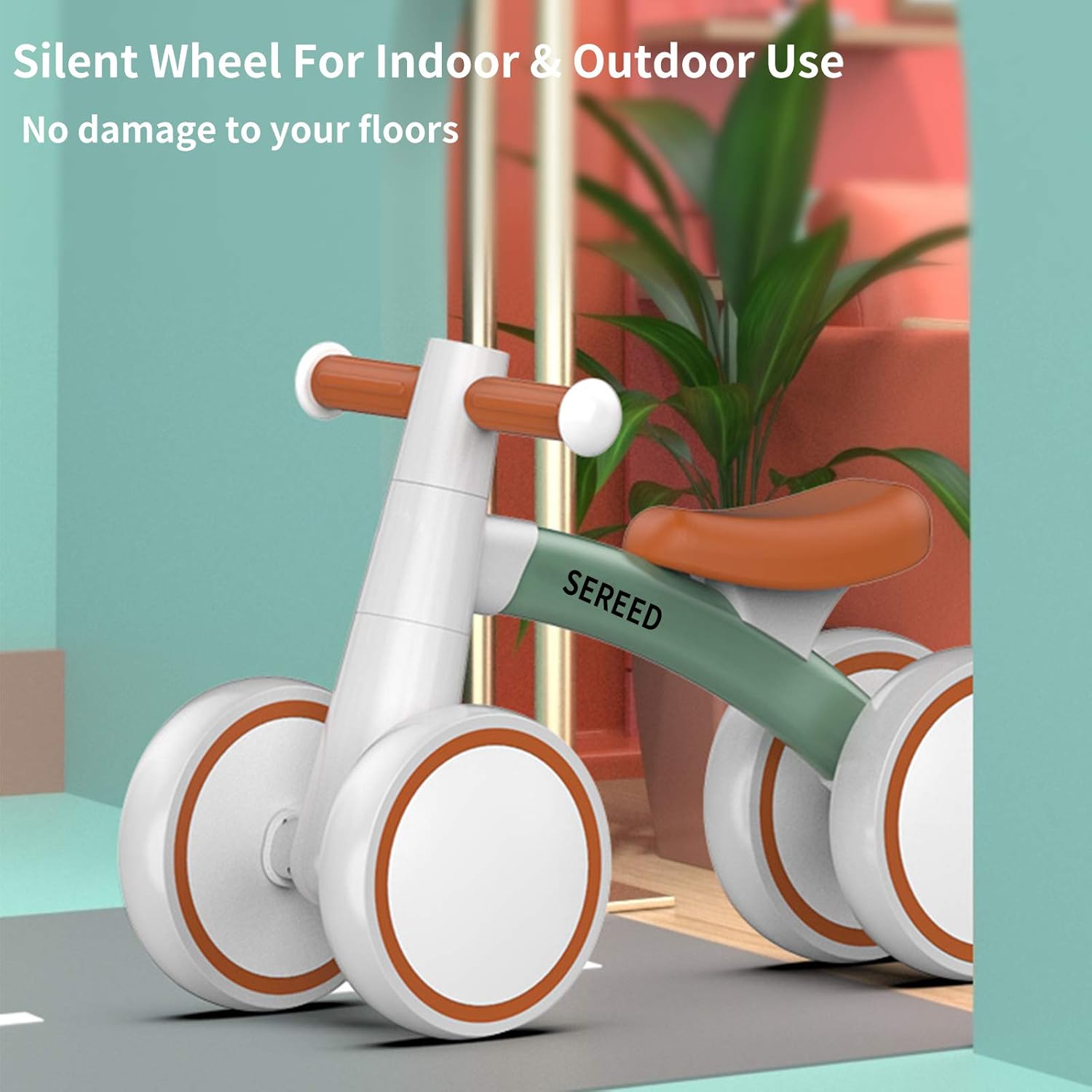 SEREED Baby Balance Bike for 1 Year Old Boys Girls 12-24 Month Toddler Balance Bike, 4 Wheels Toddler First Bike, First Birthday Gifts