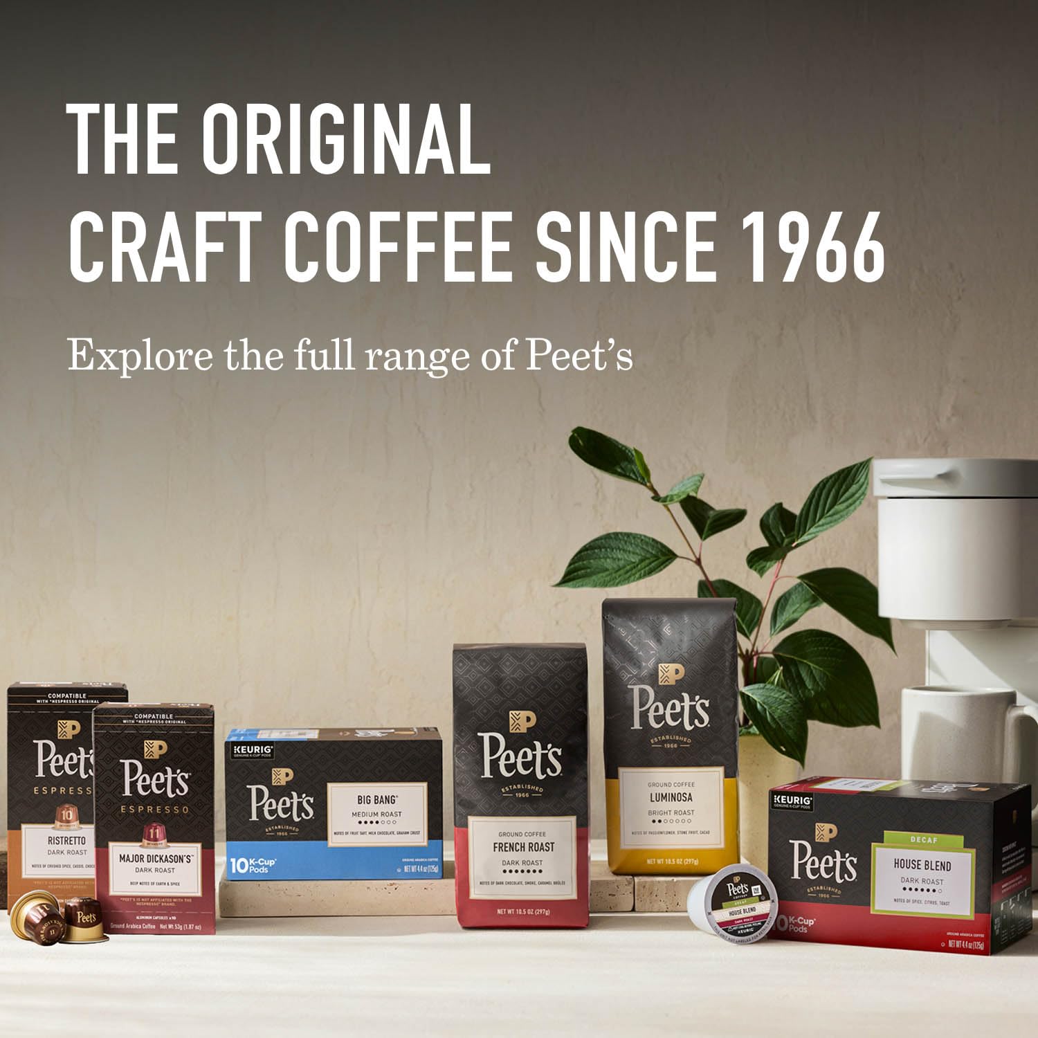Peet's Coffee, Dark Roast Keurig K-Cup Pods, 100% Arabica Coffee - Major Dickason's Blend 75 Count (1 Box of 75 Pods)