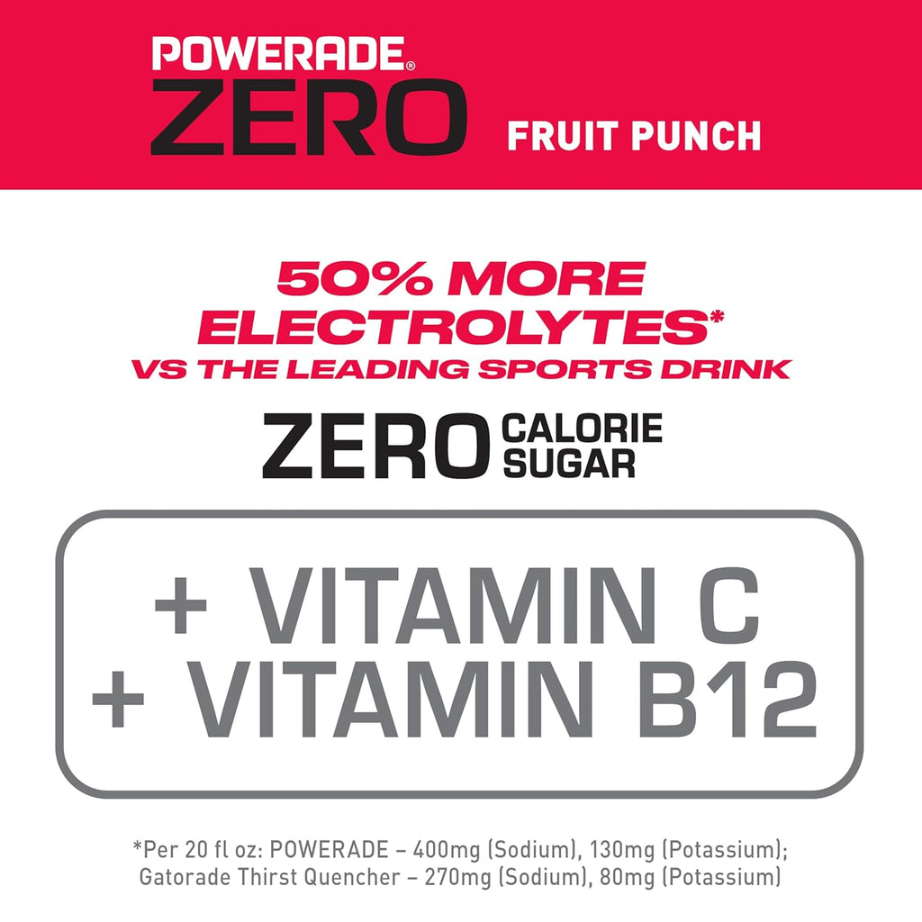 POWERADE ZERO Fruit Punch, 20 fl oz, 8 Pack