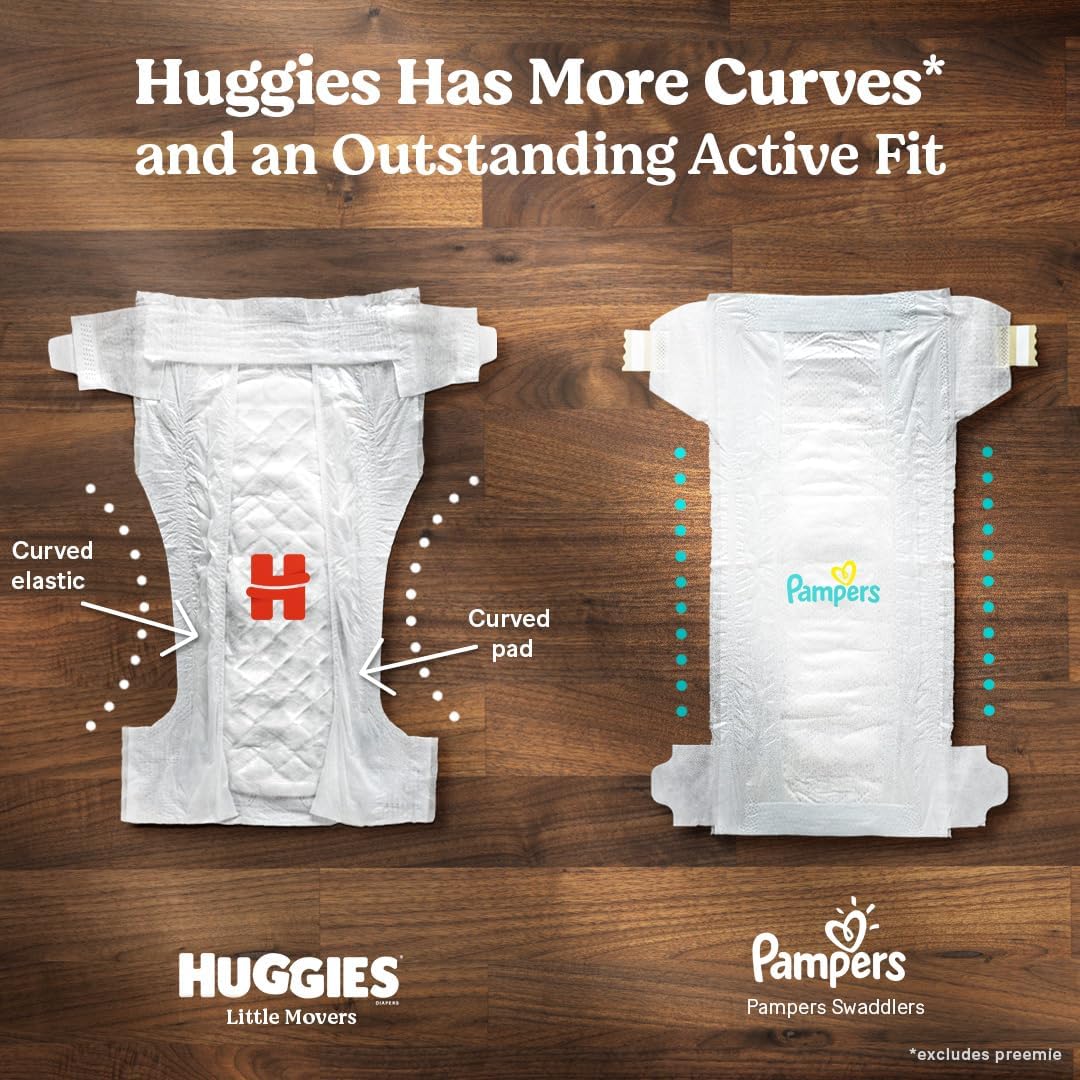 Huggies Size 5 Diapers, Little Movers Baby Diapers, Size 5 (27+ lbs), 132 Count (2 Packs of 66), Packaging May Vary