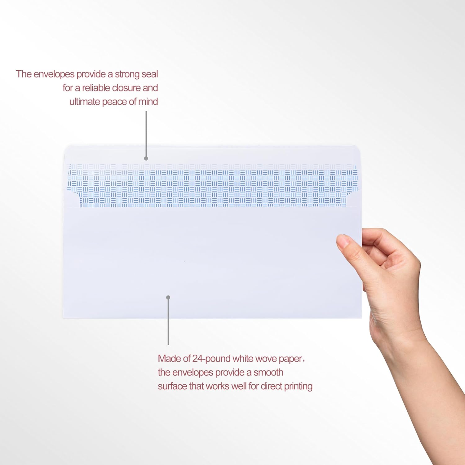 Zzrywuty #10 Letter Size Mailing Envelopes for Business, 60pcs Self Seal Windowless Security Envelopes 4-1/8 x 9-1/2 Inch White 24LB Paper