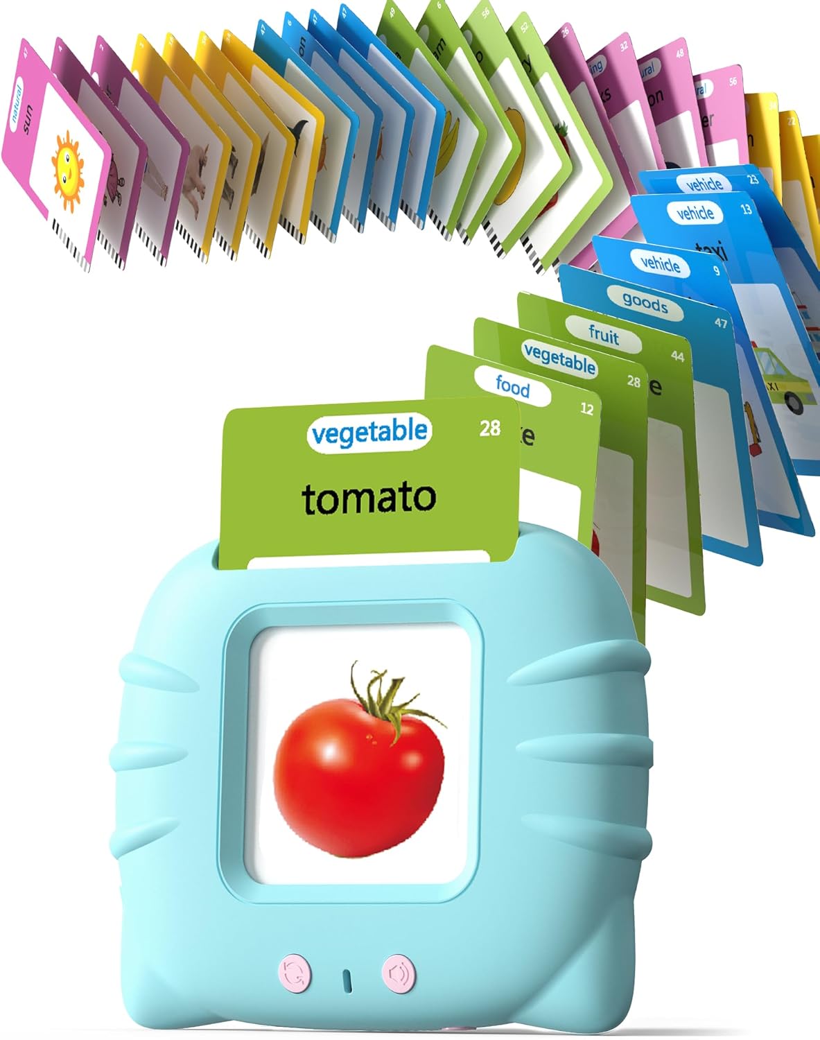 Airbition Talking Flash Cards for Toddlers 1 2 3 4 Year Olds, Montessori Language Learning with 224 Words, Pocket Speech Therapy Tools, and Speech Development Educational Playthings for Children