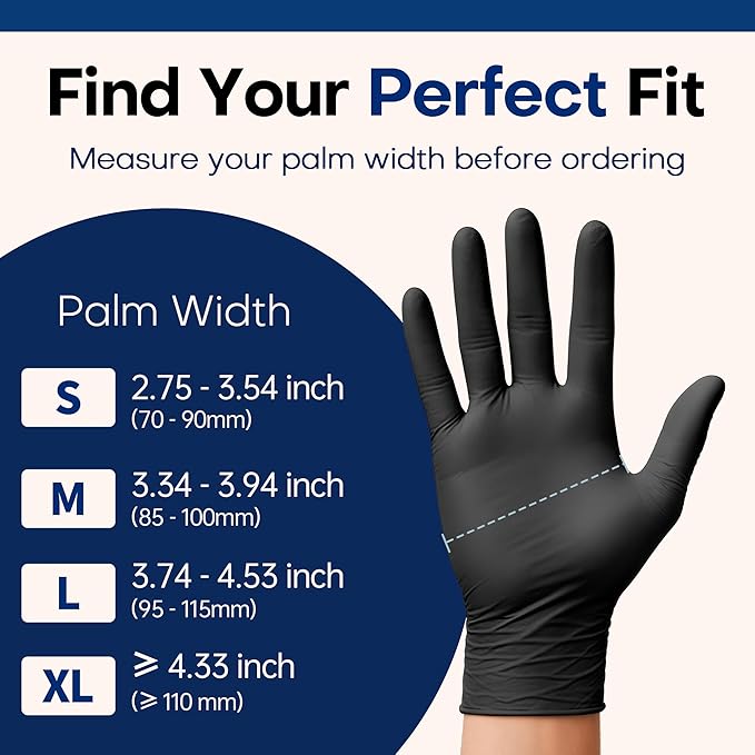 Supmedic Medical Soft Max™ Black Nitrile Disposable Gloves, 100 Pcs, Latex-Free & Powder-Free Food Safe Food Prep Exam Gloves