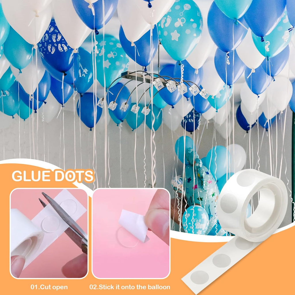 1000pcs Glue Point Clear Balloon Glue Removable Adhesive Dots Double Sided Dots of Glue Tape for Balloons Craft Glue Points Dots Sticky Dots or Wedding Decoration