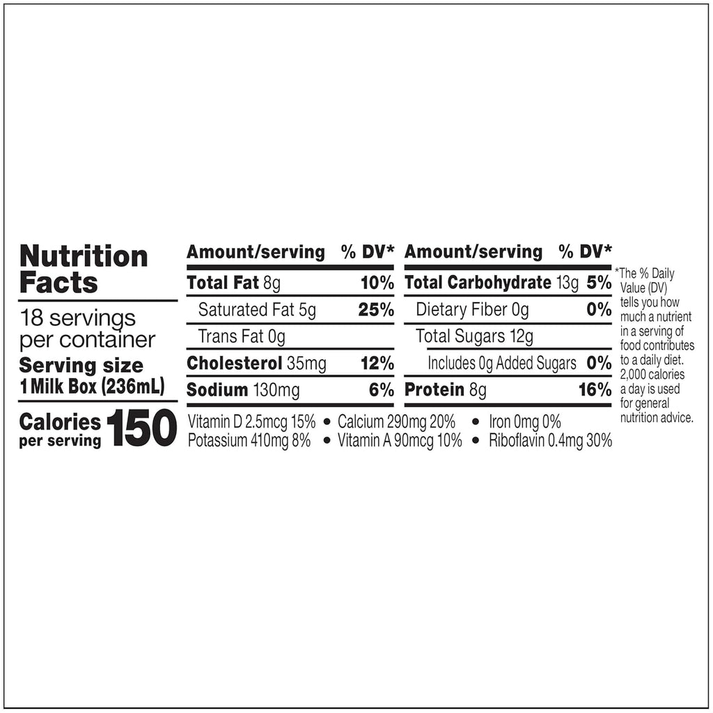 Horizon Organic Shelf Stable Whole Milk Boxes, Pack of 18 - 8g Protein per Serving