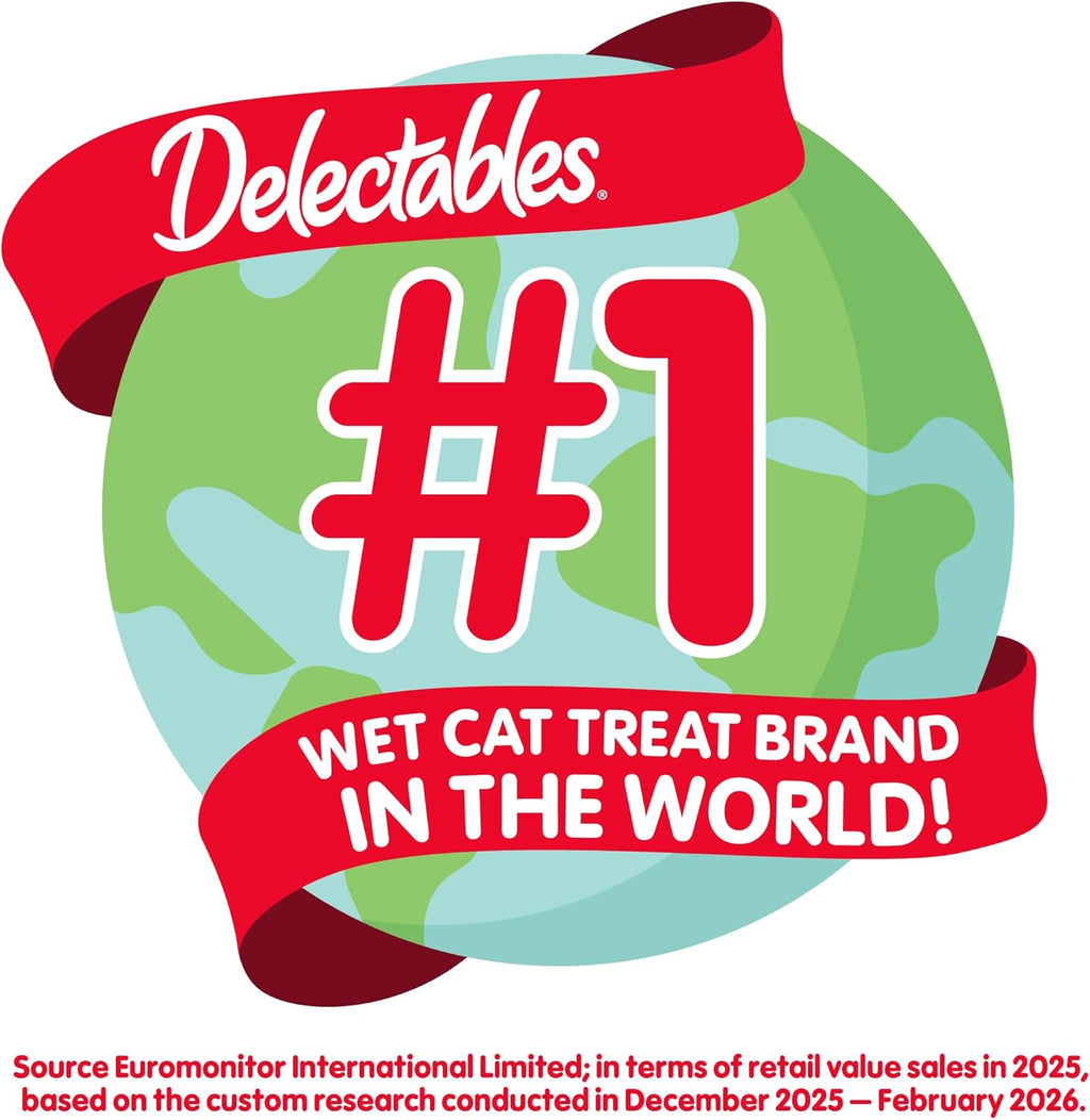 Delectables Squeeze Up Variety Pack, Creamy Squeezable Puree, Lickable Wet Cat Treats, Grain Free, No Added Fillers, No By-Products, No Added Preservatives, 0.5 Ounces Tube, 54 Tubes Total