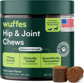 Wuffes Advanced Dog Hip and Joint Supplement with Glucosamine, Chondroitin, Omega 3, MSM, and Green Lipped Mussel, 60 Pork Flavored Chews for Small and Medium Dog Breeds