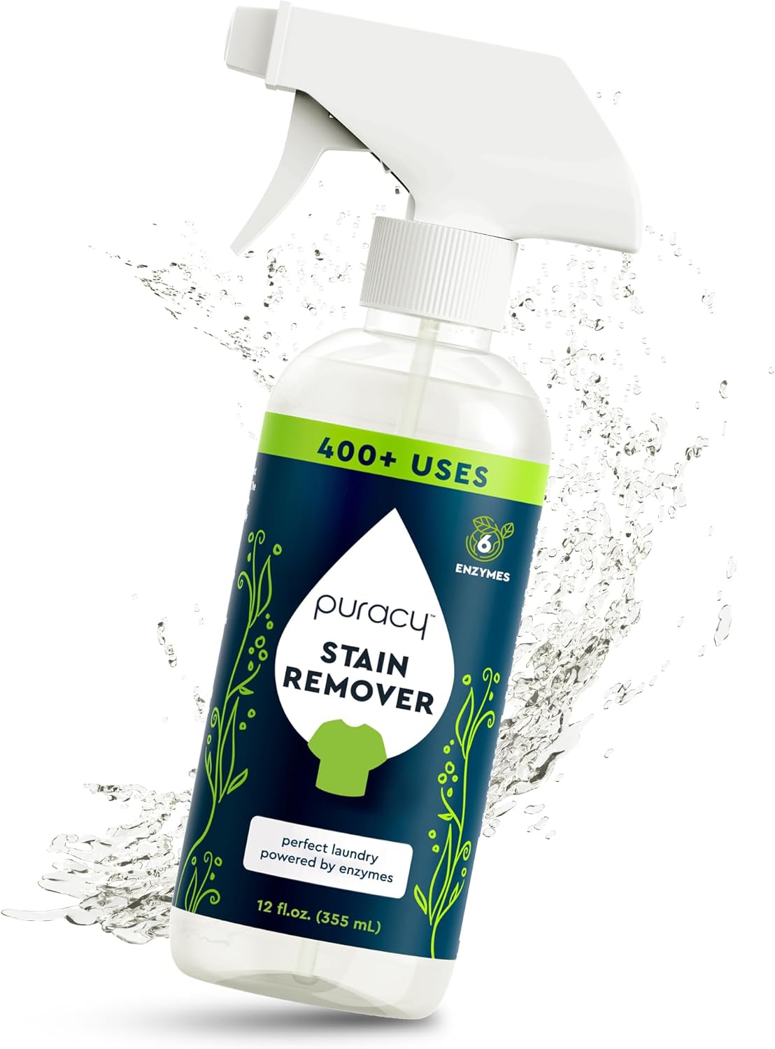 Puracy Stain Remover, Travel and Laundry Stain Cleaner for Clothes, Baby Essentials, Kids Stains, Oil and Fabric Spot Cleaner (Stain Remover Spray, 12 fl oz)