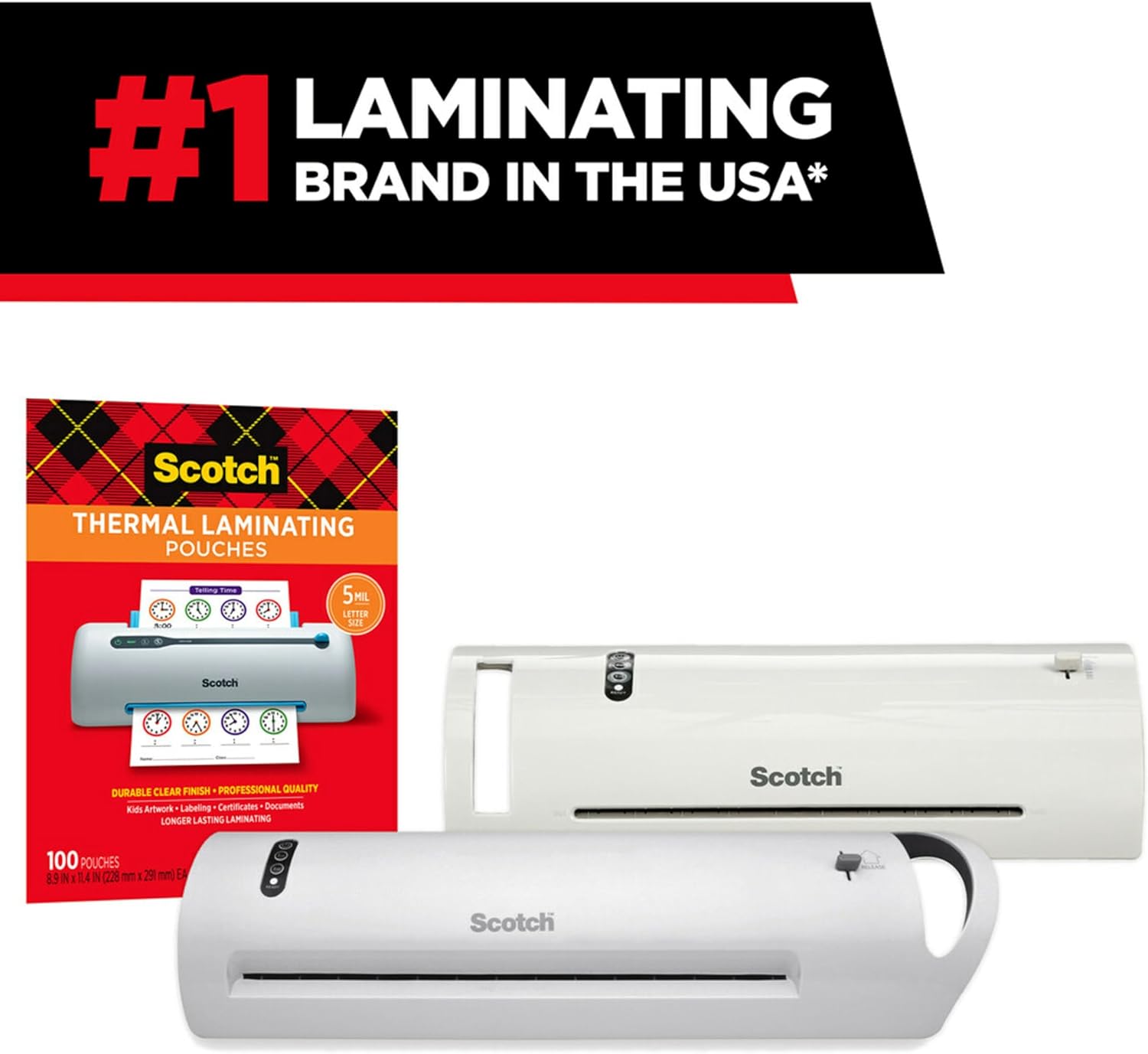 Scotch Thermal Laminating Pouches, 200 Count, Clear, 3 mil., Ideal Office or School Supplies, Fits Letter Sized Paper (8.9 in. × 11.4 in.)