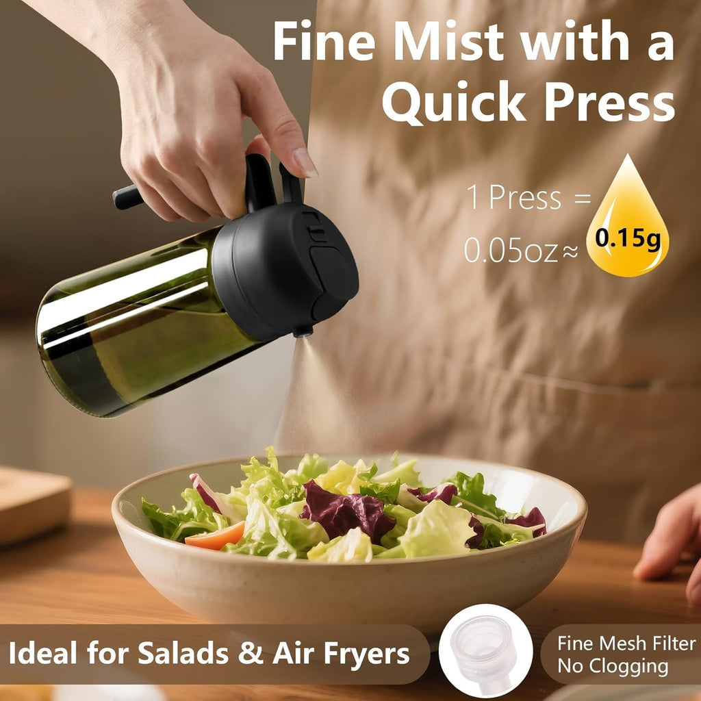 Olive Oil Sprayer for Cooking, 16oz/470ml Glass Light-Proof Oil Pourer for Kitchen, Air Fryer, Cooking, Salad, and BBQ by SWEET VIEW