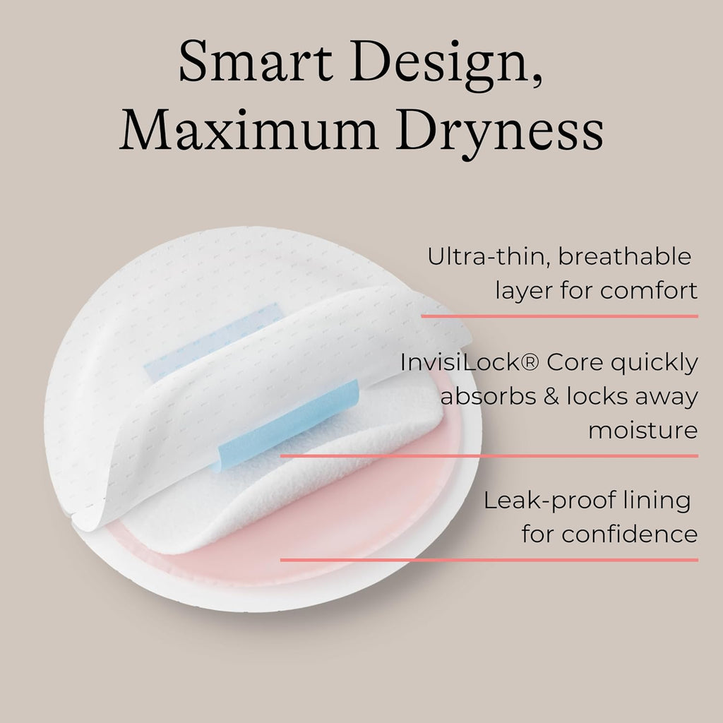 Lansinoh Stay Dry Disposable Nursing Pads, Soft and Super Absorbent Breast Pads, Breastfeeding Essentials for Moms, 100 Count