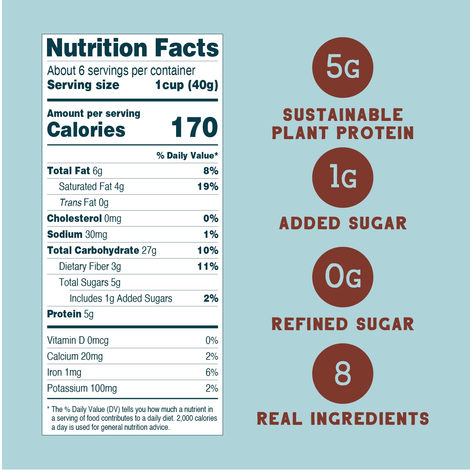 Seven Sundays Sunflower Cereal, Real Cocoa, 8 Oz Bag, Grain & Gluten Free, 5g Upcycled Protein, 1g Added Sugar, Crunchy Chocolate Snack