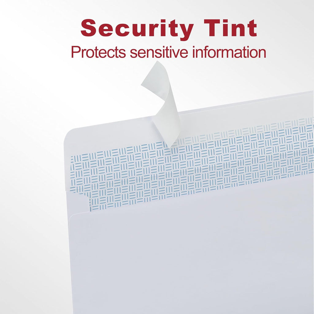 Zzrywuty #10 Letter Size Mailing Envelopes for Business, 60pcs Self Seal Windowless Security Envelopes 4-1/8 x 9-1/2 Inch White 24LB Paper