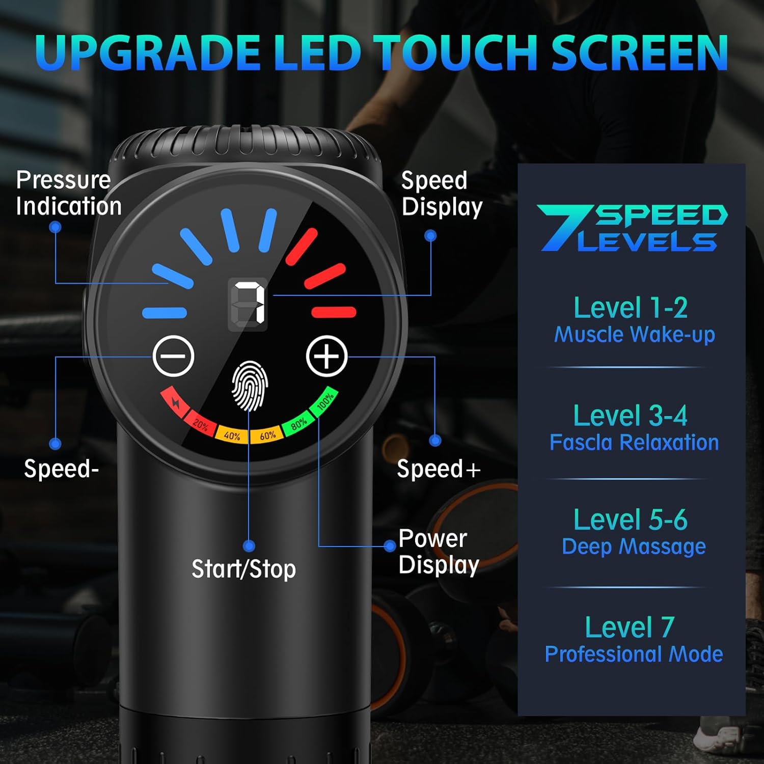 TOLOCO Massage Gun, Deep Tissue Back Massage for Athletes for Pain Relief, Percussion Massager with 10 Massages Heads & Silent Brushless Motor, Mothers Day Gifts, Black