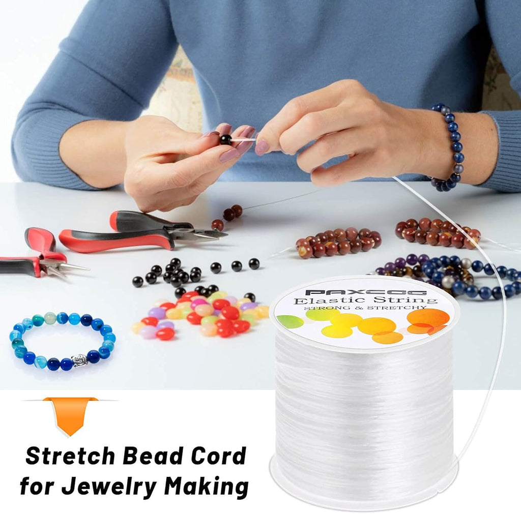 Paxcoo Elastic Bracelet String Cord Stretch Bead Cord for Jewelry Making and Bracelets Making