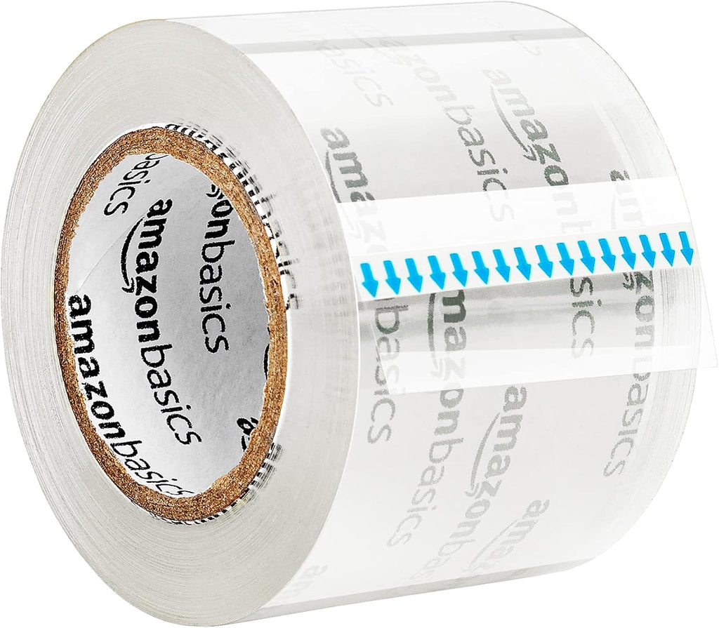 Amazon Basics Heavy Duty Packaging Tape with Dispenser for Shipping, Sealing Boxes, Moving and Storing, 1.88" x 22.2 yds, 6-Pack, 4.33 x 2.64 x 2.36 in