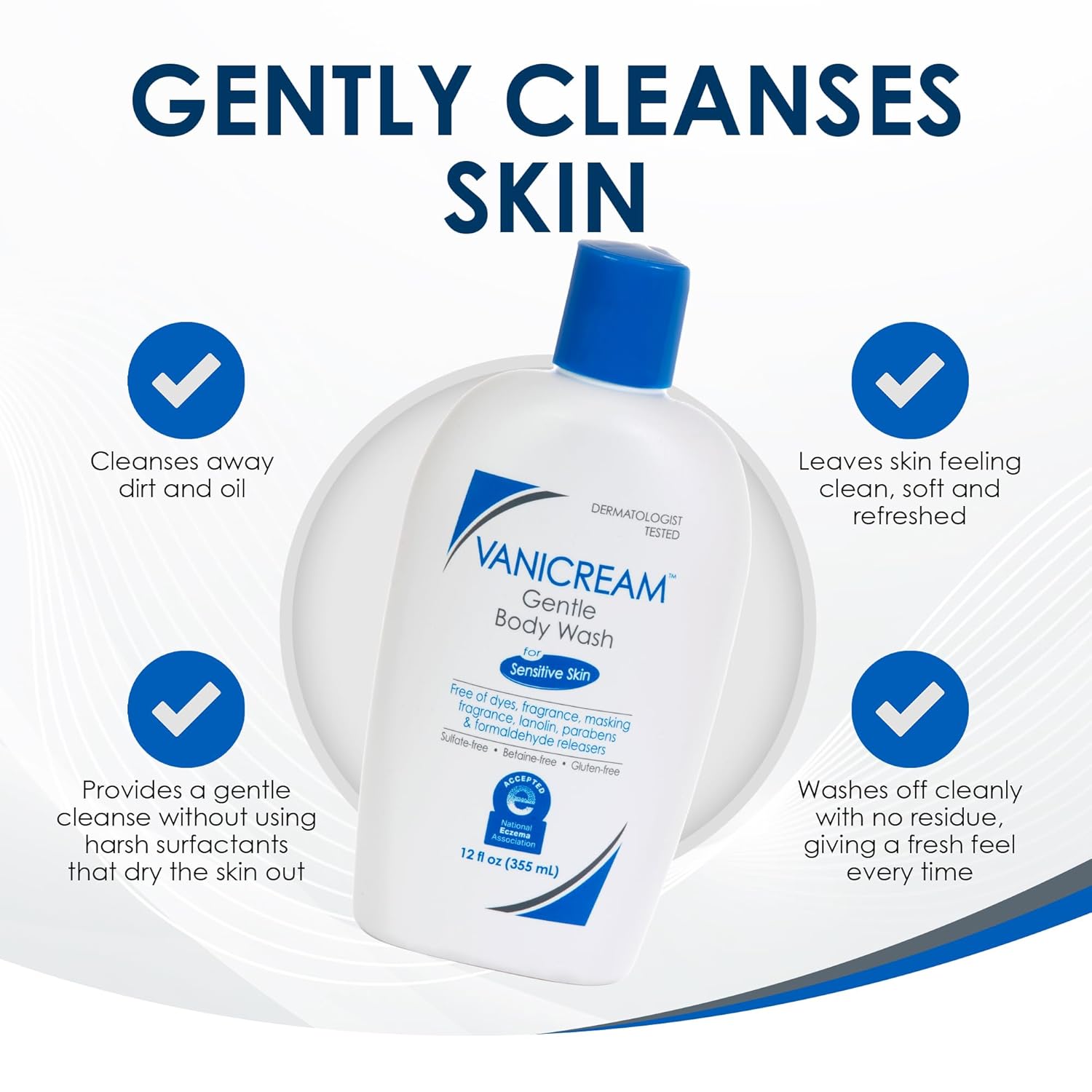 Vanicream Gentle Body Wash -12 fl oz - Formulated Without Common Irritants for Those with Sensitive Skin