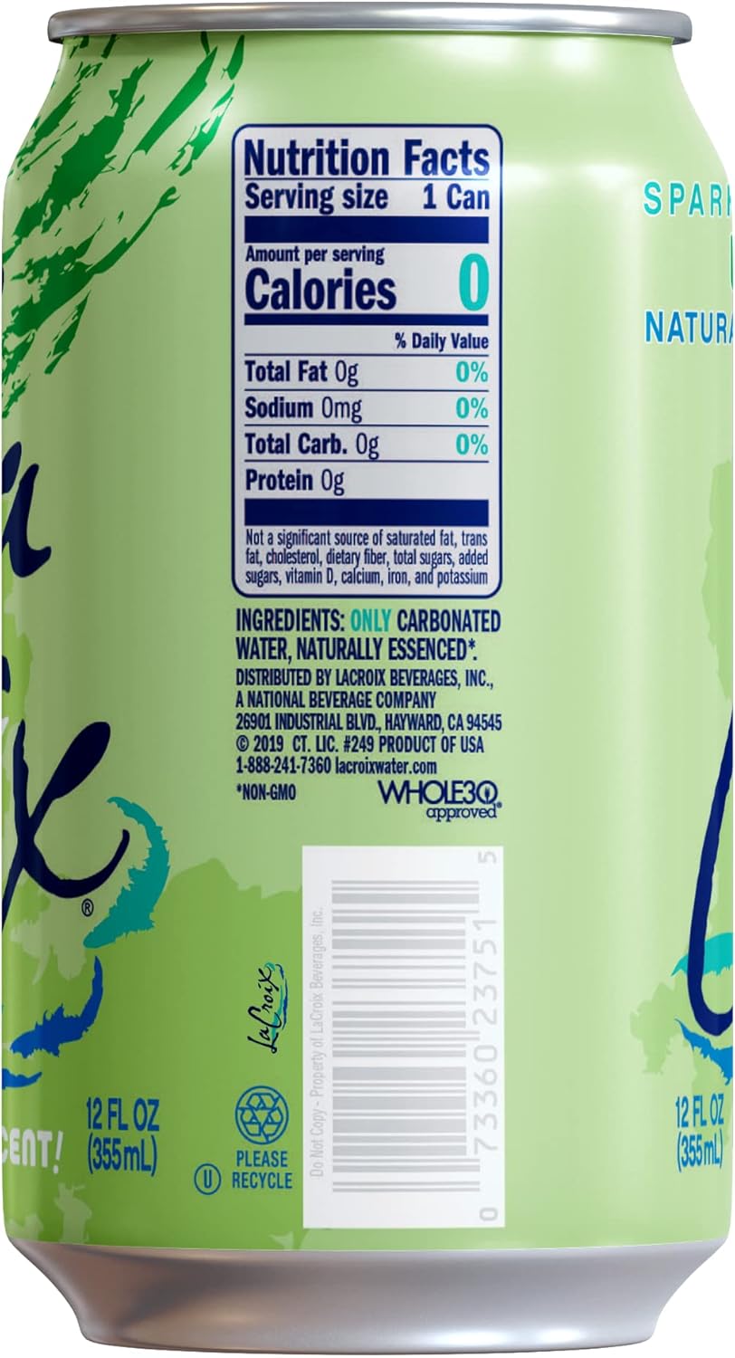La Croix Sparkling Water, Lime, 12 Fl Oz (pack of 8)