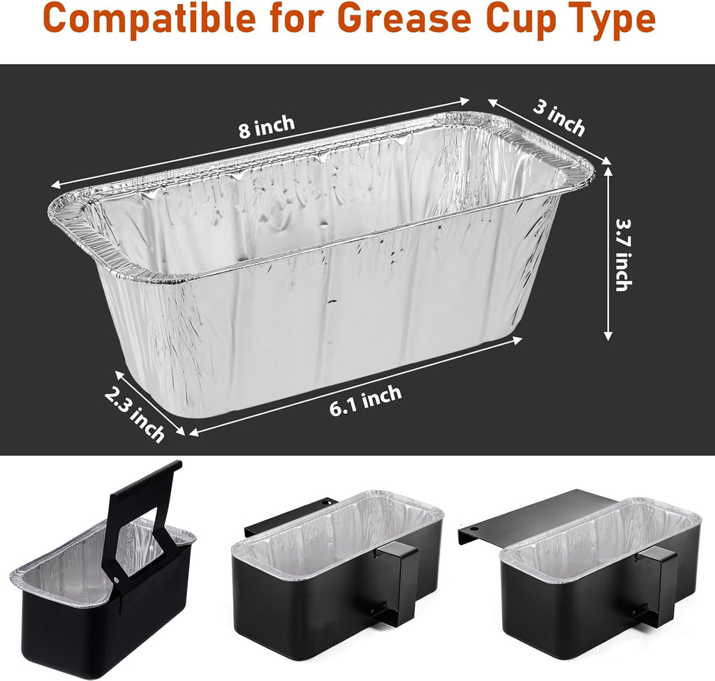Grease Cup Liners Compatible with Blackstone Griddle 5017 - Griddle Accessories, Disposable Grill Tray, Aluminum Foil Drip Pan Grease Catcher Cup Liner for 17, 22, 28, 36 Inch (30 Pack)