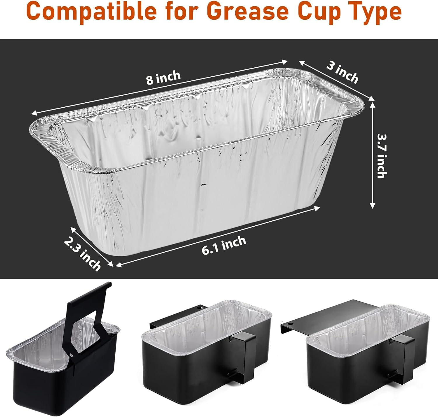 Grease Cup Liners Compatible with Blackstone Griddle 5017 - Griddle Accessories, Disposable Grill Tray, Aluminum Foil Drip Pan Grease Catcher Cup Liner for 17, 22, 28, 36 Inch (30 Pack)