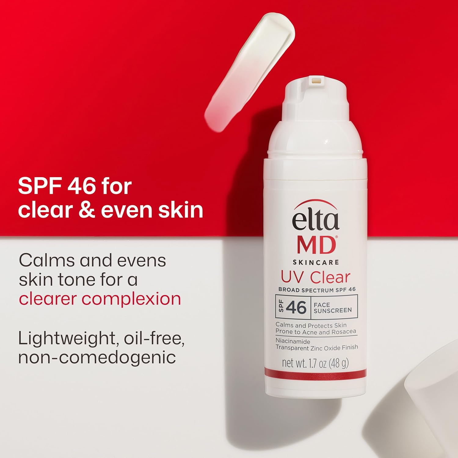 EltaMD UV Clear Tinted Face Sunscreen SPF 46, Oil Free Sunscreen for Sensitive Skin with Zinc Oxide, Dermatologist Recommended