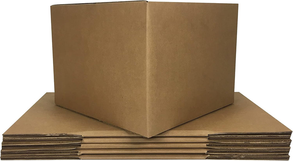 Amazon Basics Cardboard Moving Boxes for Packing and Shipping, Large Size, 20" x 20" x 15", Brown, 6-Pack